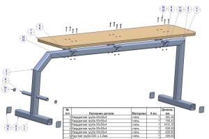 Do-it-yourself bench press: drawings